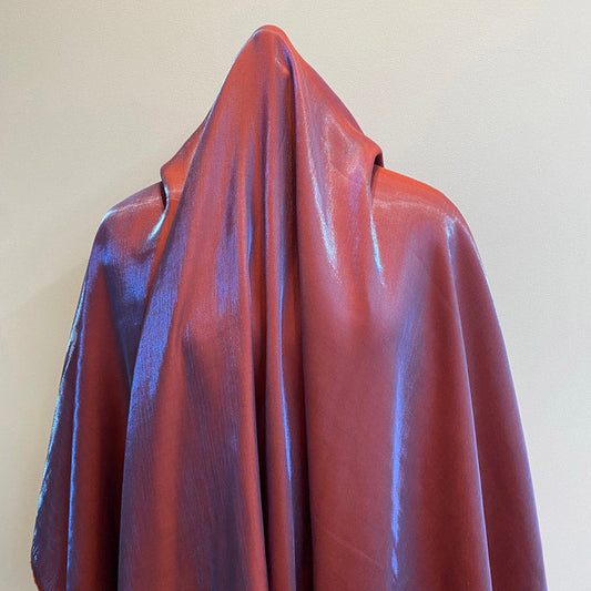 Glossy Gradient Satin - Metallic Two-Tone Iridescent Textile