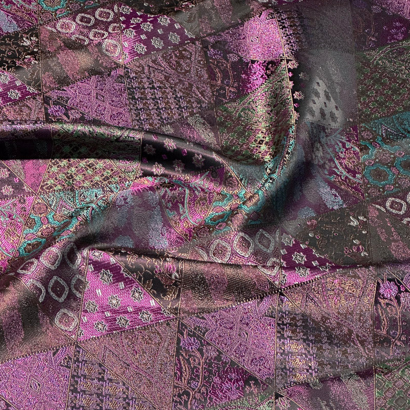 Vibrant Colors Damask Fabric – Luxurious Polyester for Dresses & Crafts