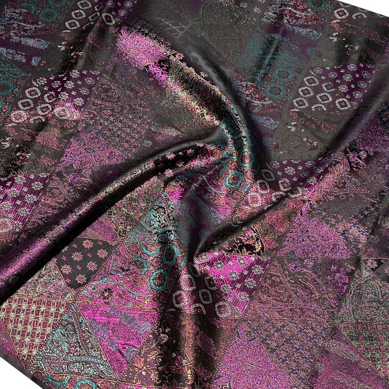 Vibrant Colors Damask Fabric – Luxurious Polyester for Dresses & Crafts