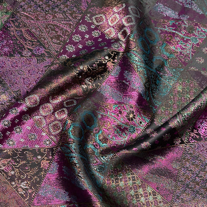Vibrant Colors Damask Fabric – Luxurious Polyester for Dresses & Crafts